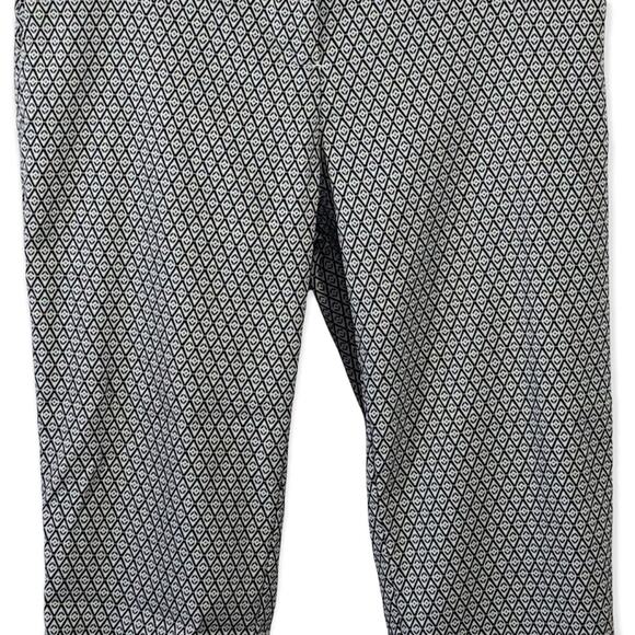 Mario Serrani Geometric Print Black and White Slim Cropped Chino Pant size 8 - Picture 4 of 9